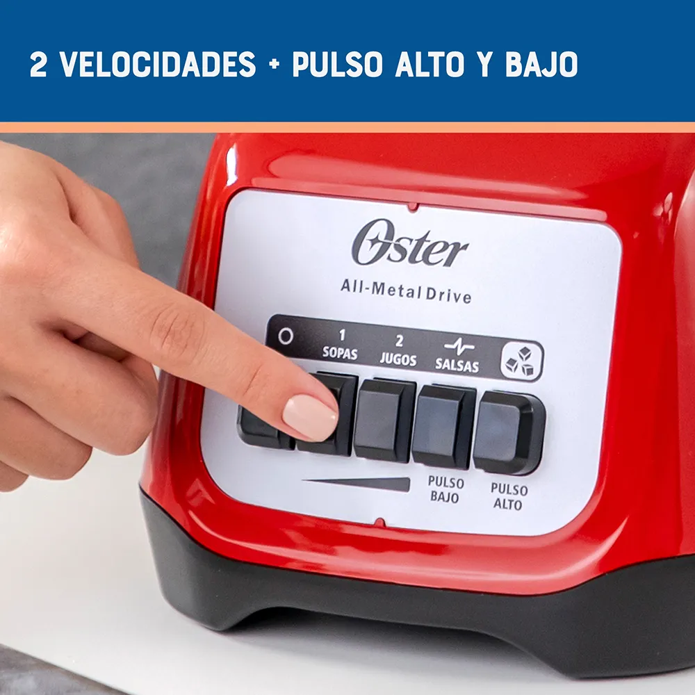 LICUADORA OSTER BLSTKAP-RPB 2+2 VEL KALIMAN ROJA - Image 4