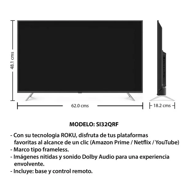 TELEVISOR JVC SI-32QRF 32" SMART TV, ROKU TV, 2K - Image 4