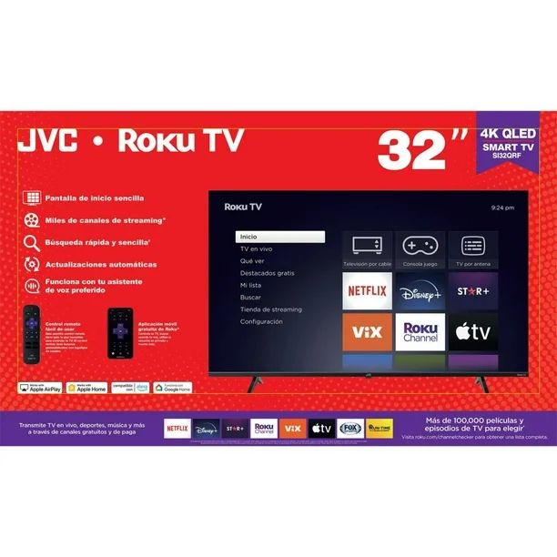 TELEVISOR JVC SI-32QRF 32" SMART TV, ROKU TV, 2K - Image 5